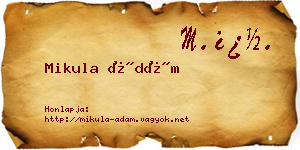 Mikula Ádám névjegykártya